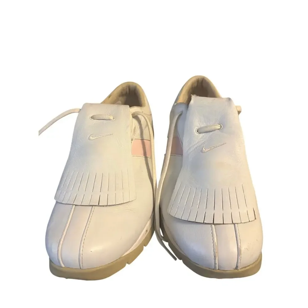 Nike Air Fringe Saddle Womens Golf Shoes White Size 8W